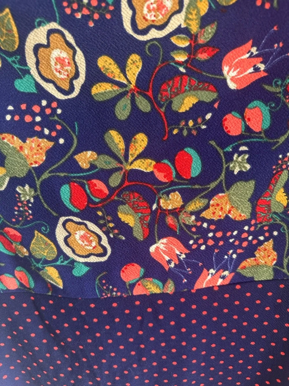 Lularoe Navy Floral and Polka Dot Pencil Skirt 2X
